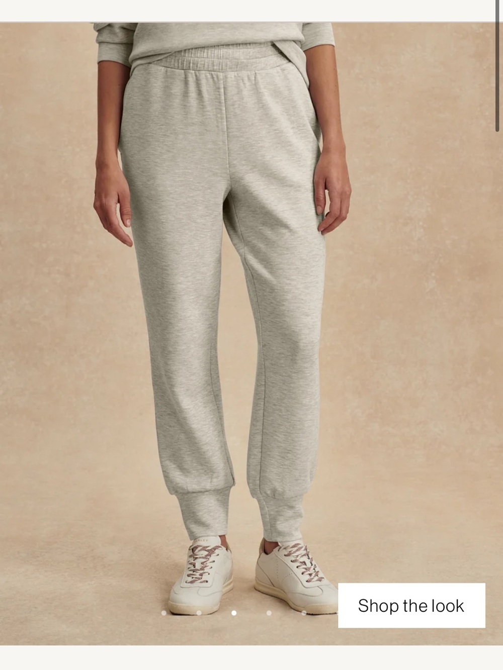 Varley The Slim Cuff Pant 27 inch Light Grey Marl Double Soft Sweatpant Sz L
